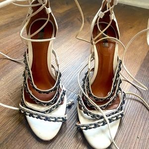 SCHUTZ sexy lace up heels with chain details